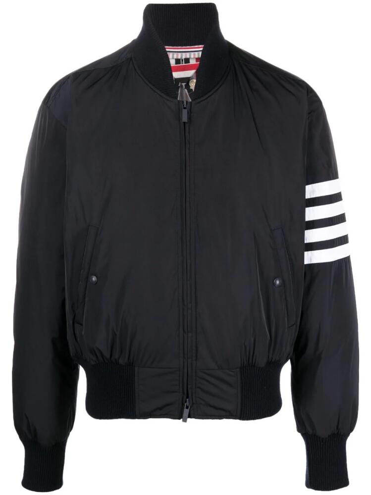 Thom Browne 4-Bar stripe bomber jacket - Blue Cover