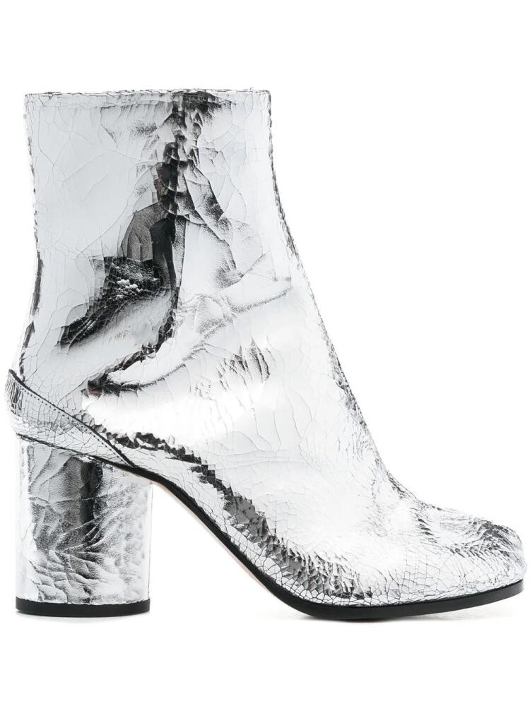 Maison Margiela Tabi 80mm mirror-effect ankle boots - Silver Cover