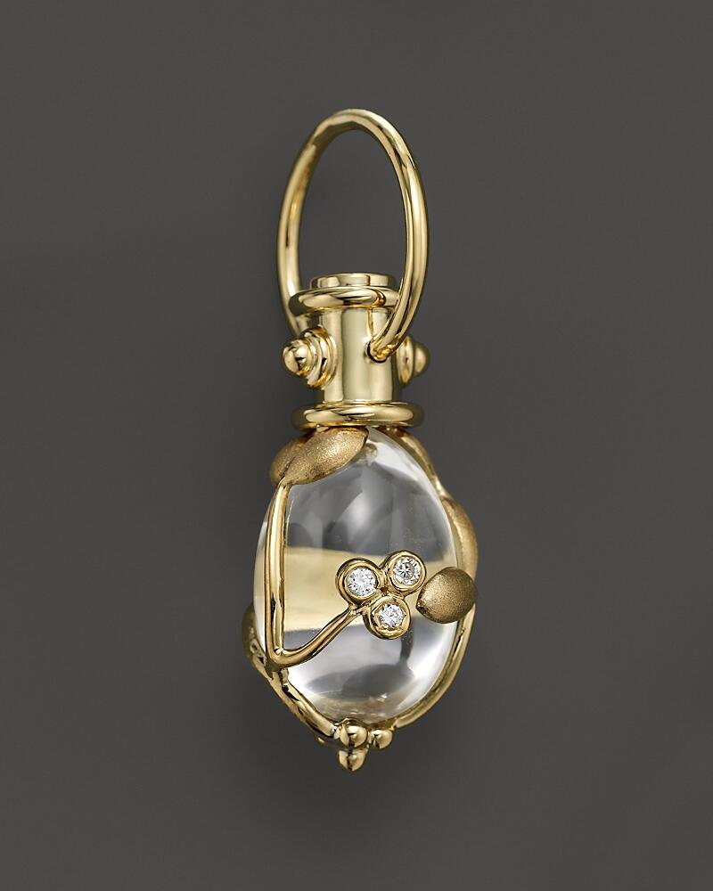 Temple St. Clair 18K Yellow Gold Vine Amulet with Oval Rock Crystal and Diamonds Cover