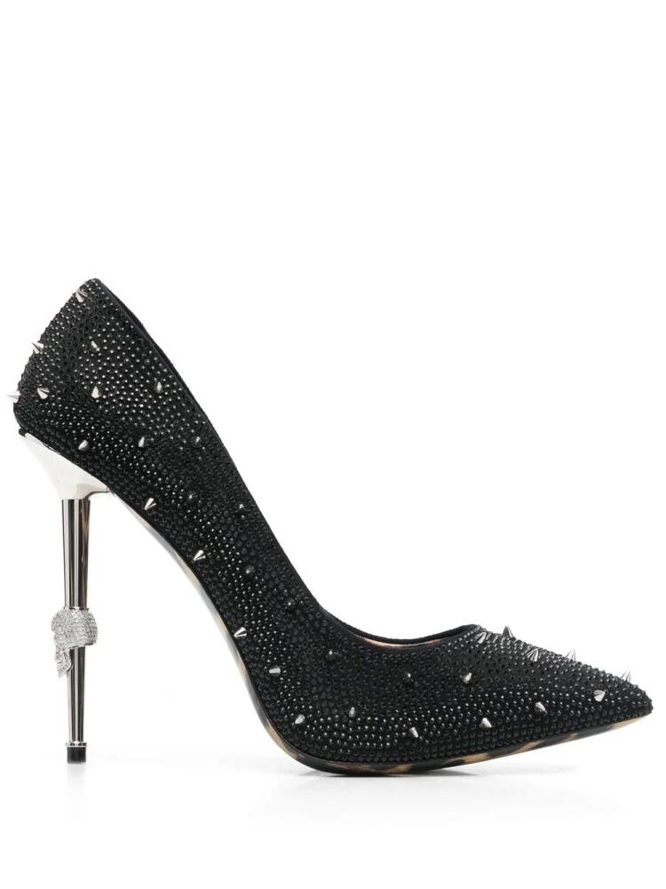 Philipp Plein Crystal 130mm spike-embellished pumps - Black Cover