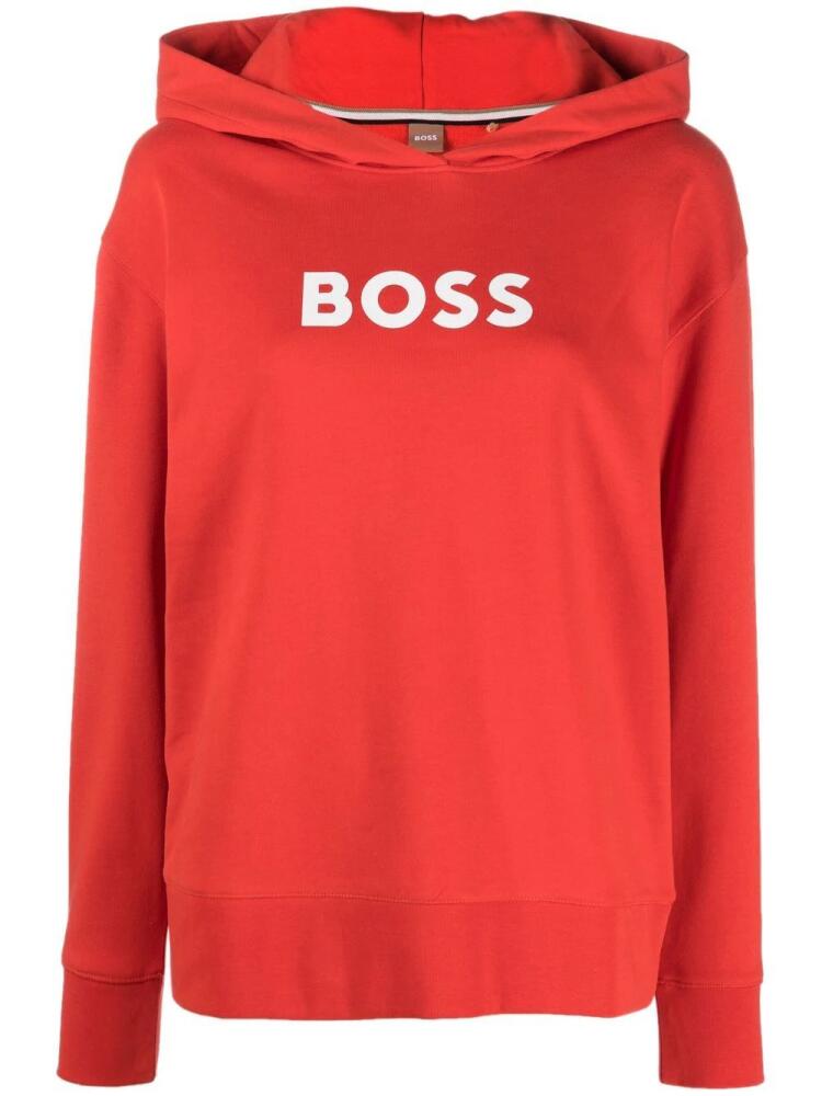 BOSS logo-print hoodie - Red Cover