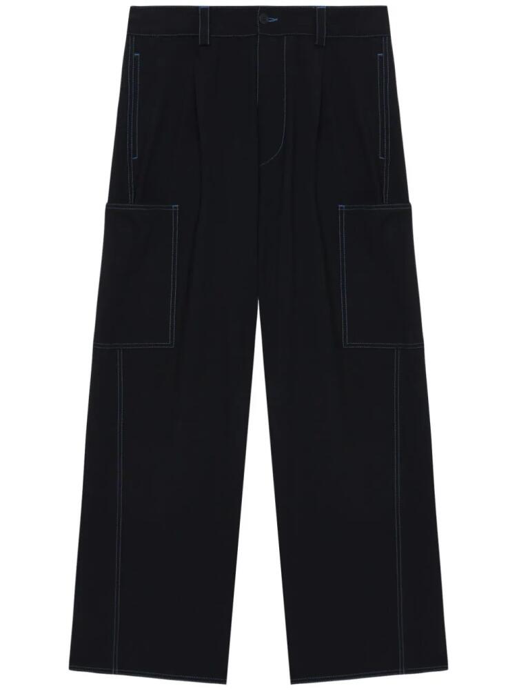 Sunnei contrast-stitching wide-leg trousers - Blue Cover