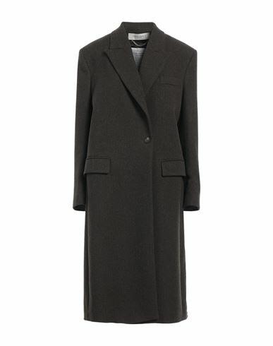 Golden Goose Woman Coat Dark green Virgin Wool Cover