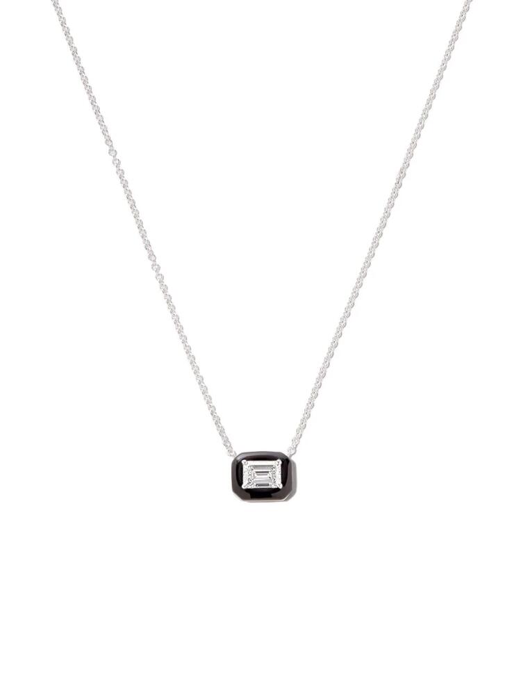 Nikos Koulis 18kt white gold diamond and enamel necklace - Silver Cover