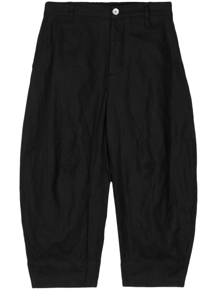 Toogood The Tinner cropped cotton trousers - Black Cover