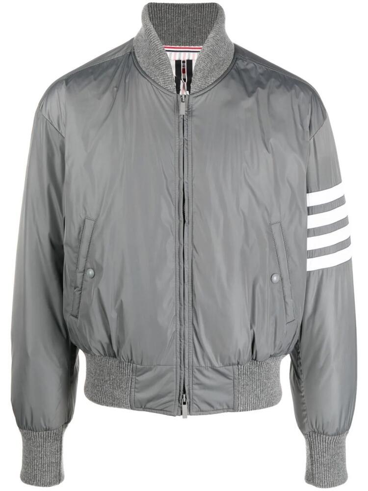 Thom Browne 4-Bar stripe bomber jacket - Grey Cover