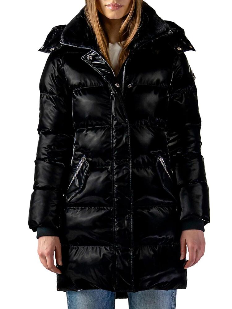 Woodpecker Women's Penguin Faux Fur Lined Puffer Coat - All Wet Black Cover