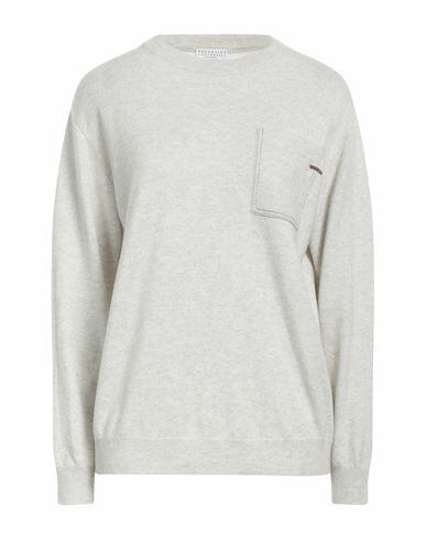 Brunello Cucinelli Woman Sweater Light grey Cashmere, Brass Cover