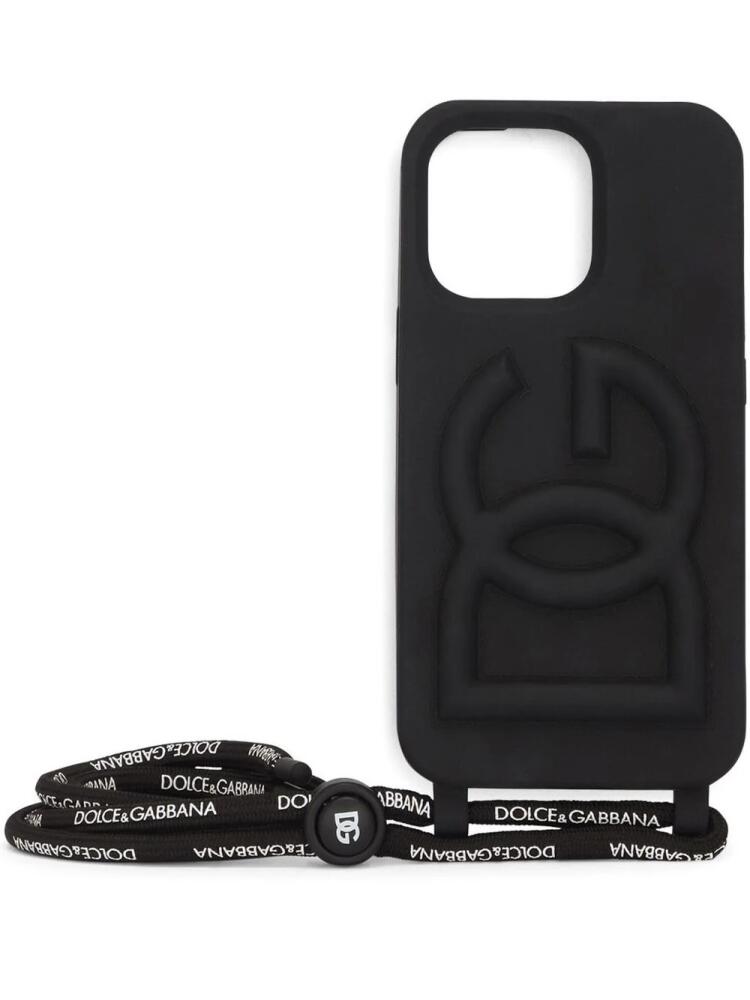 Dolce & Gabbana logo-embossed iPhone 13 Pro case - Black Cover