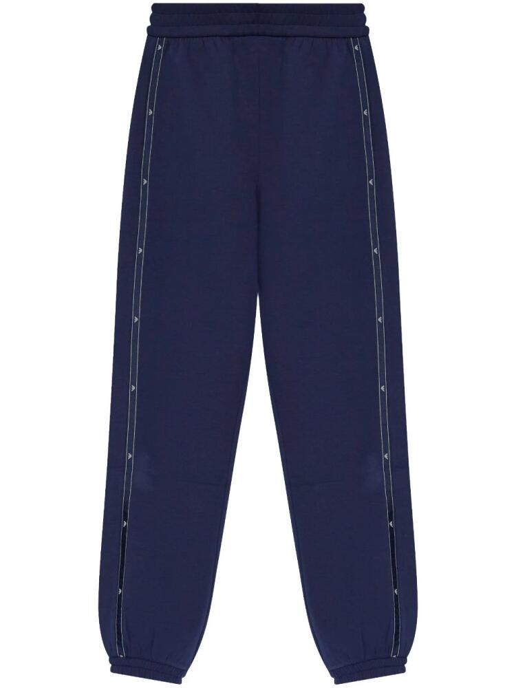 Emporio Armani logo-detailed stretch-cotton track pants - Blue Cover