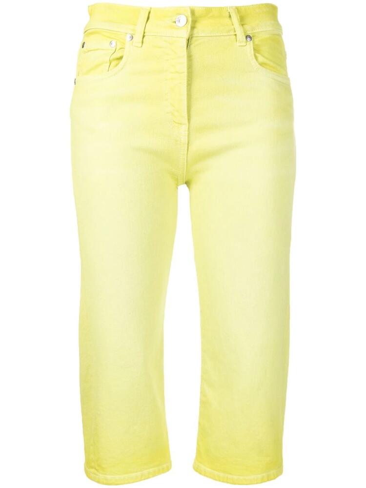 MSGM mid-rise cropped trousers - Yellow Cover