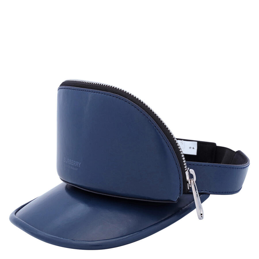 Burberry Ladies Ink Blue Removable Zipper Pocket Vinyl Visor Hat Cover