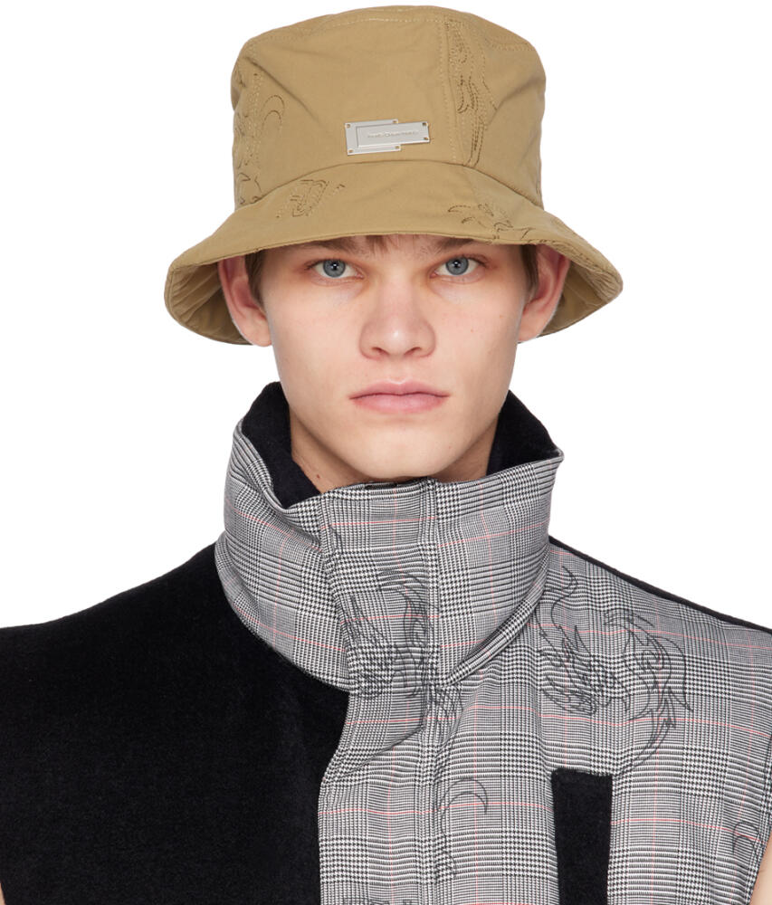 Feng Chen Wang Khaki Quilted Bucket Hat Cover