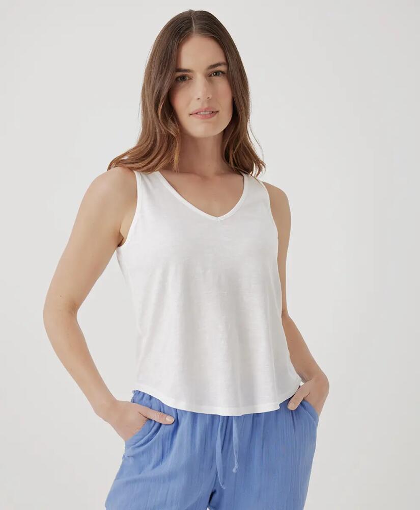 Pact Organic Featherweight Slub Reversible Tank in White Cover