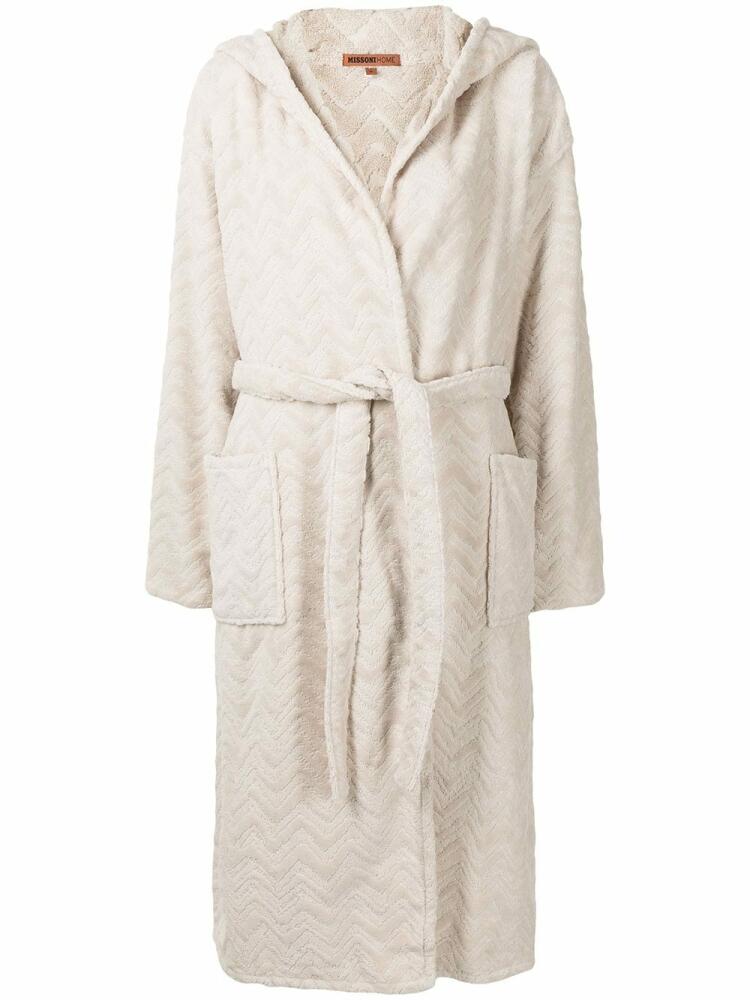 Missoni Home Rex zig zag pattern bathrobe - Neutrals Cover