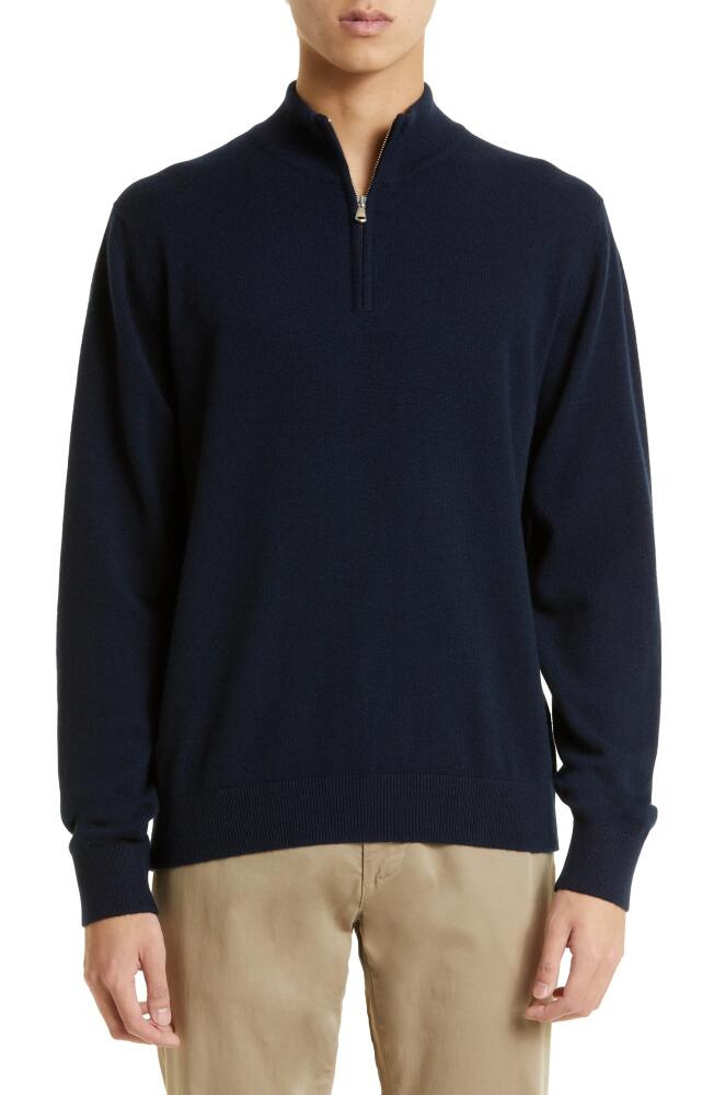 Sunspel Half Zip Cashmere Sweater in Navy Cover