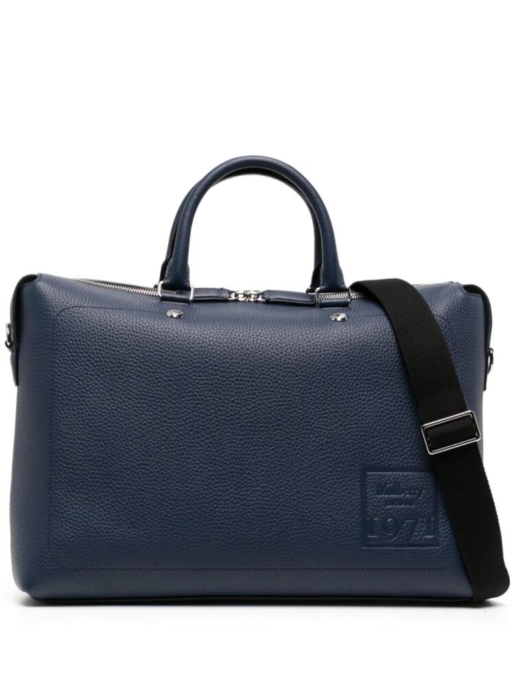 Mulberry City debossed-logo briefcase - Blue Cover