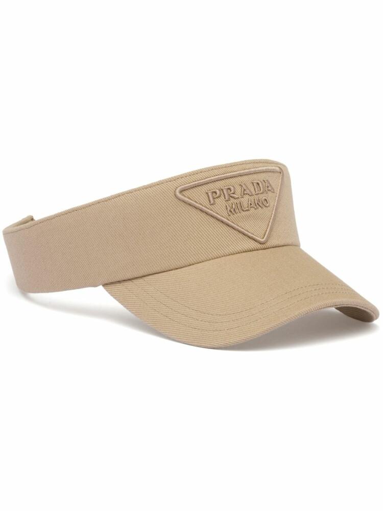 Prada logo-embroidered visor - Neutrals Cover