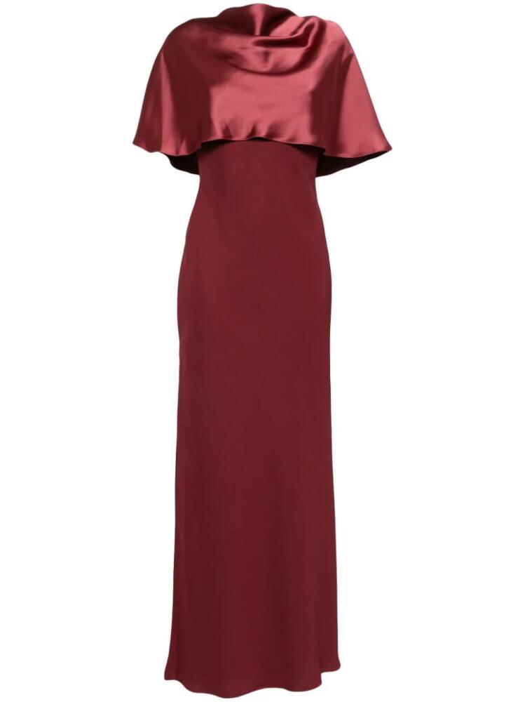 Amsale satin cape gown - Red Cover