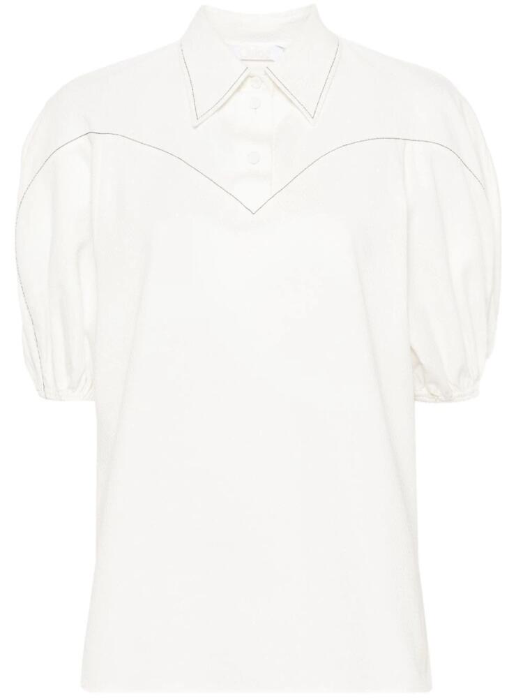 Chloé Oberteil patterned-jacquard blouse - White Cover