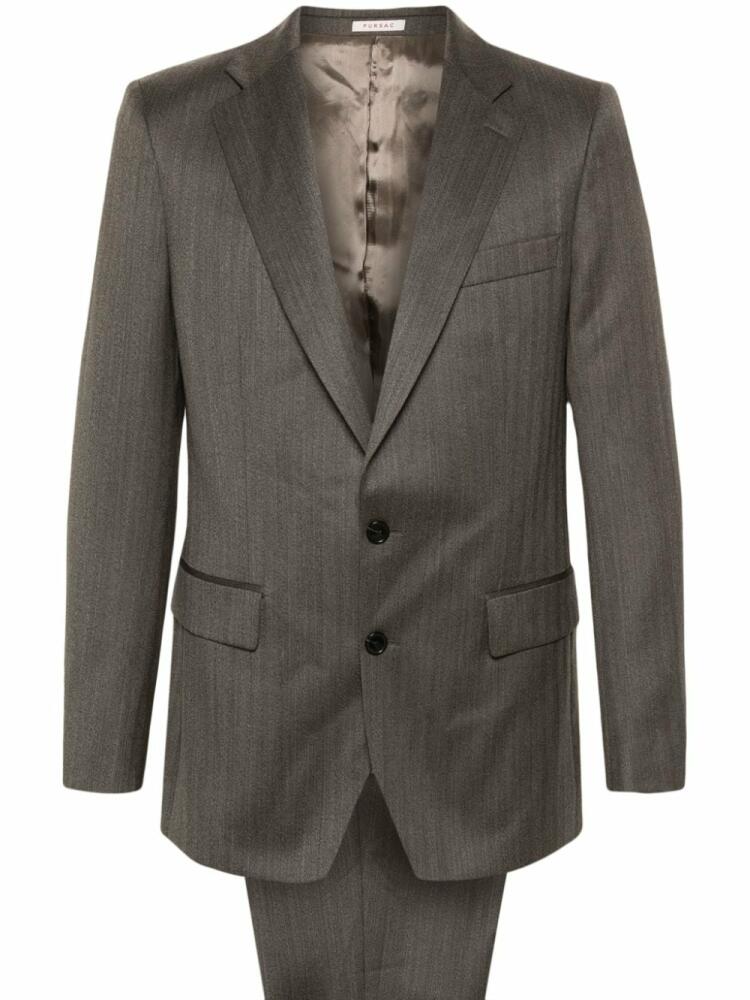 FURSAC herringbone single-breasted suit - Brown Cover