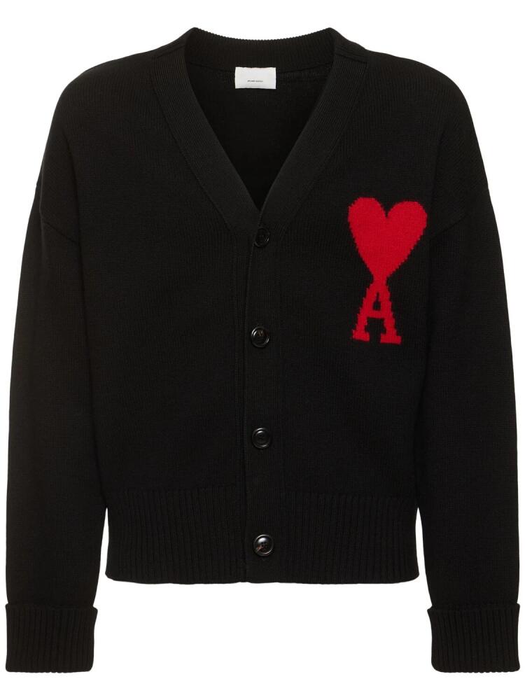 AMI PARIS Logo Wool Knit Cardigan Cover