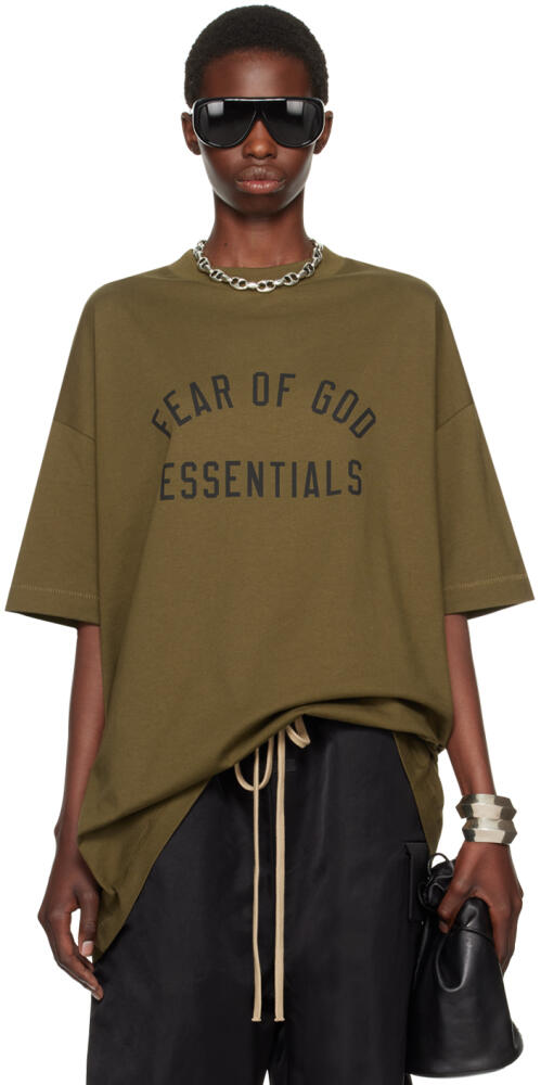 Fear of God ESSENTIALS Khaki Crewneck T-Shirt Cover