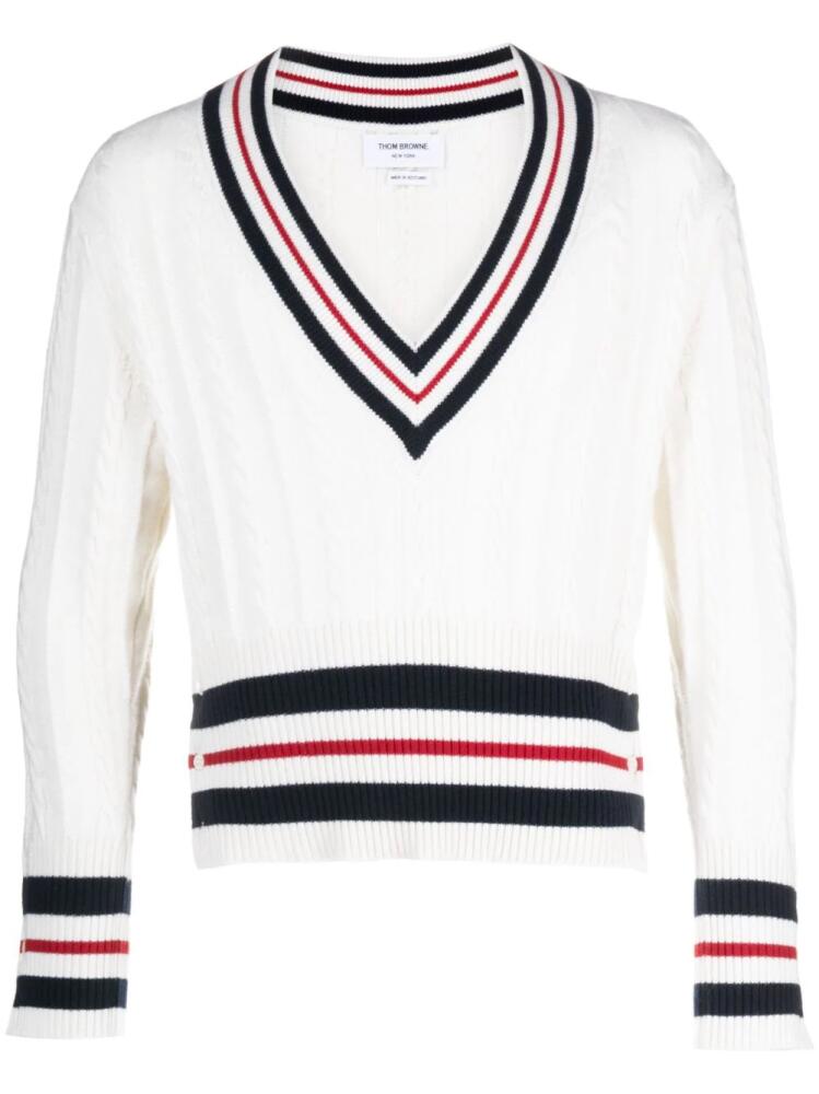 Thom Browne cable-knit cashmere jumper - White Cover