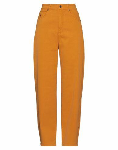 Avantgar Denim By European Culture Woman Pants Orange Cotton, Polyester, Elastane Cover