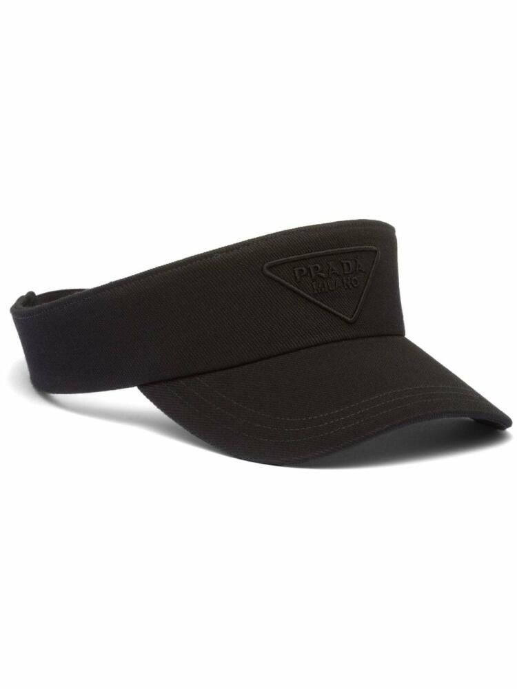 Prada logo-embroidered visor - Black Cover