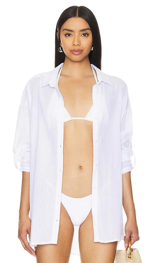 Seafolly Classic Beach Shirt in White Cover