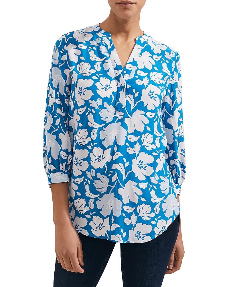 Hobbs London Essie Printed Split Neck Blouse Cover