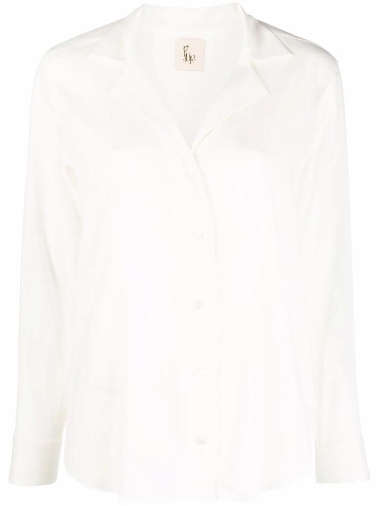 PAULA long-sleeve silk shirt - White Cover