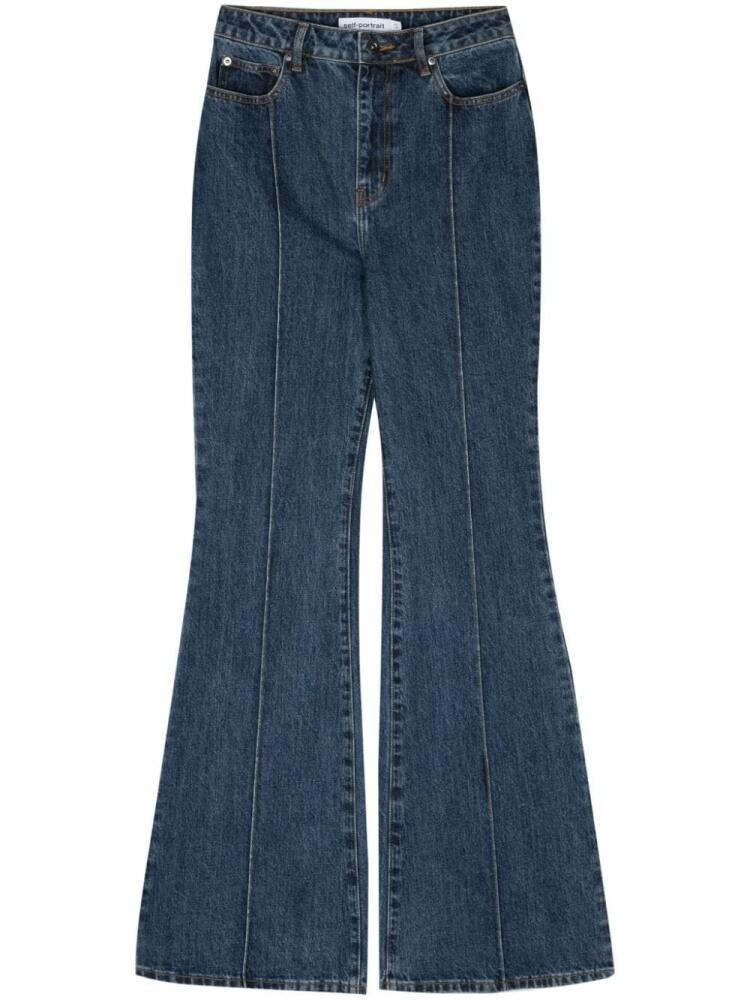 Self-Portrait mid-rise bootcut jeans - Blue Cover