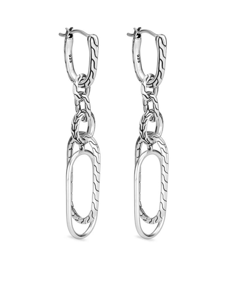 John Hardy silver Classic Chain knife edge mismatched drop earrings Cover