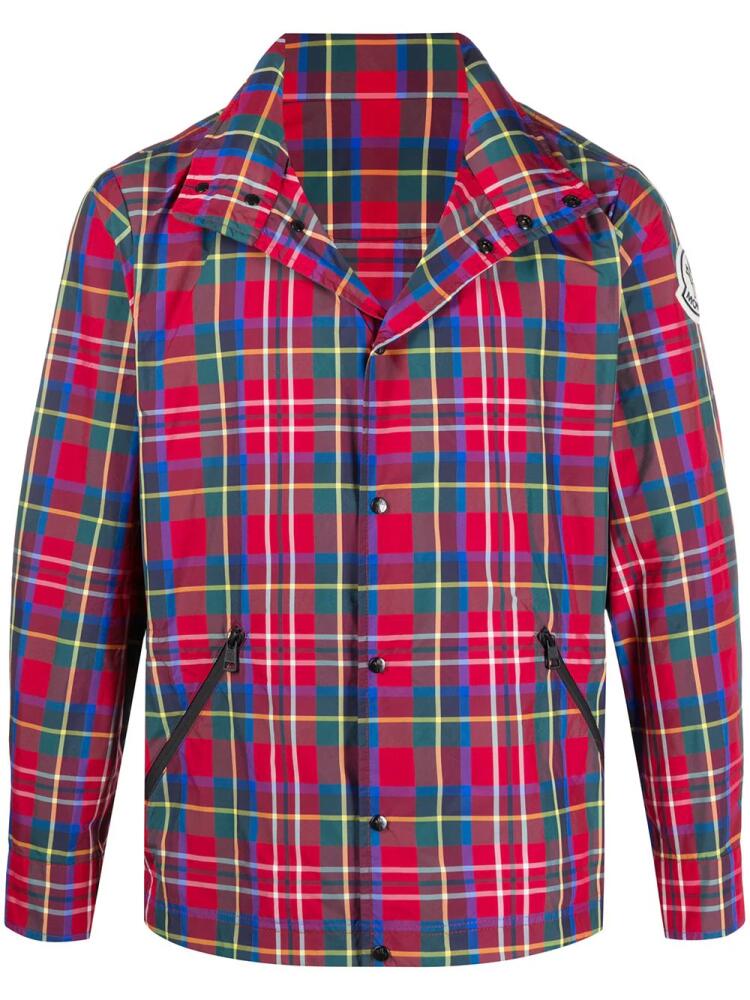 Moncler tartan-print windbreaker jacket - Red Cover