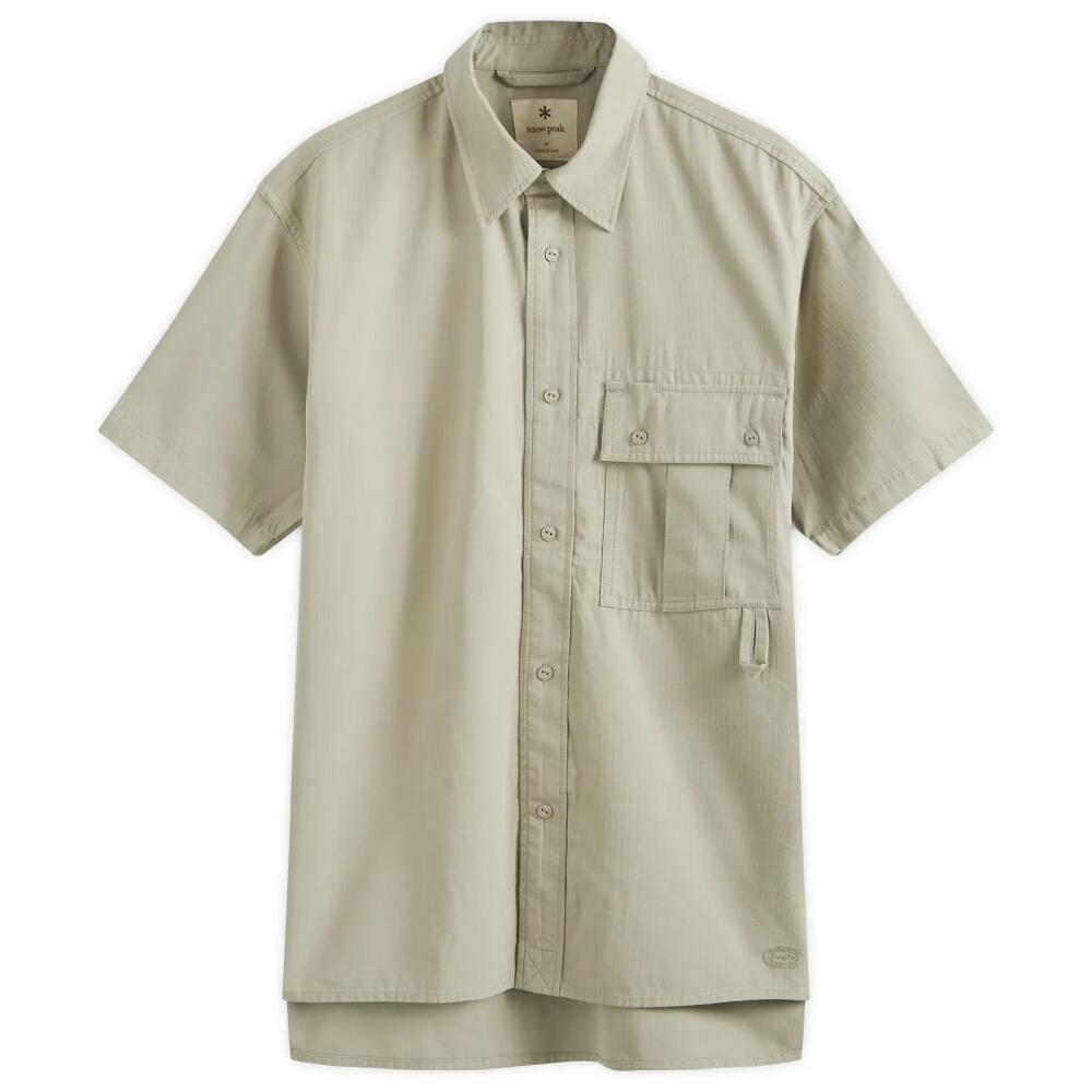 Snow Peak Men's Takibi Light Ripstop Short Sleeve Shirt in Light Grey Cover