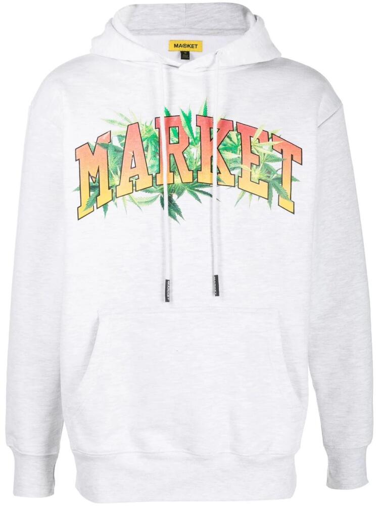 MARKET logo-print cotton hoodie - Grey Cover