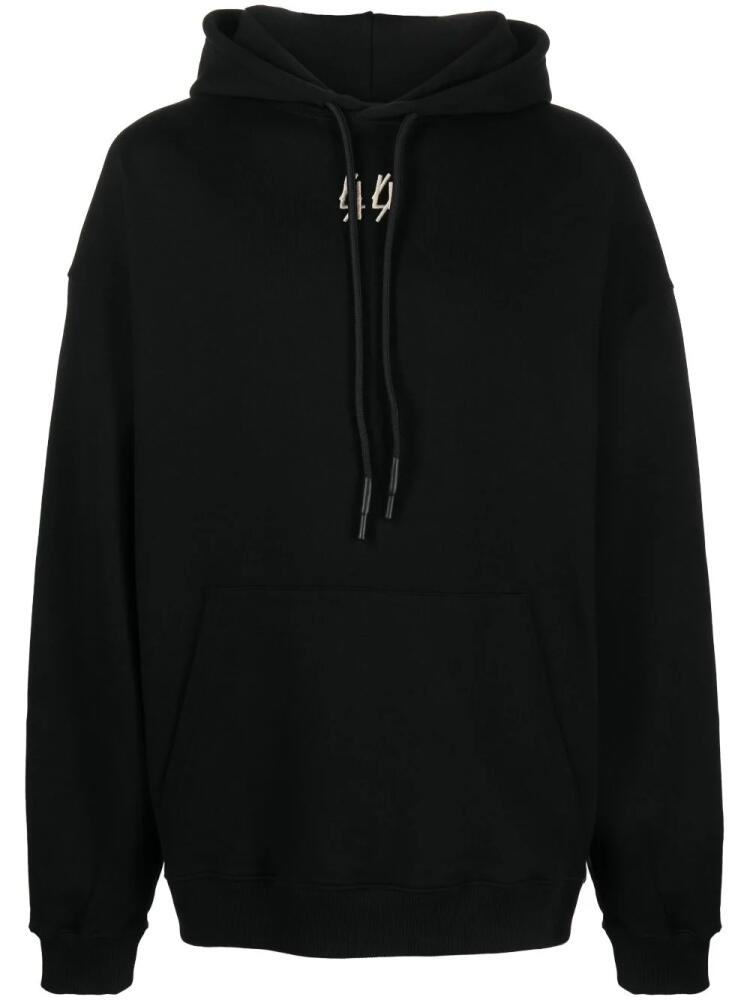 44 LABEL GROUP logo-print cotton hoodie - Black Cover