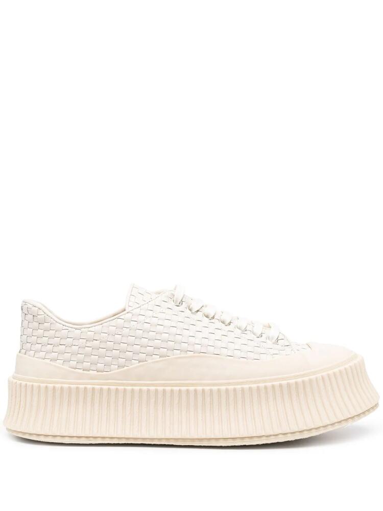 Jil Sander interwoven flatform low-top sneakers - White Cover