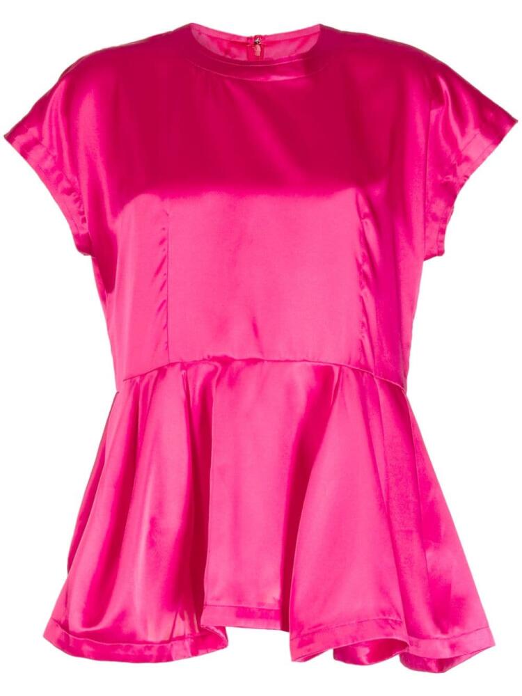 Comme Des Garçons ruffle-hem satin blouse - Pink Cover