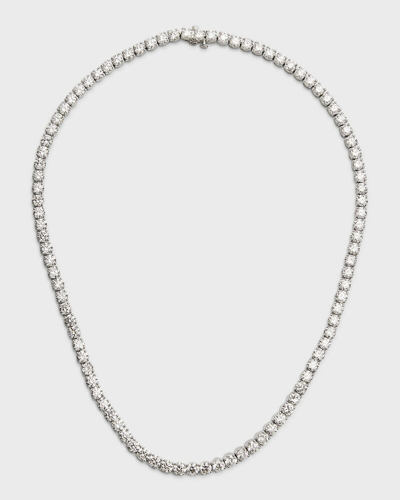 Neiman Marcus Lab Grown Diamonds Lab Grown Diamond 18K White Gold Round Line Necklace, 17"L Cover