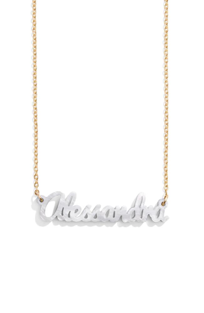 BaubleBar Personalized Pendant Necklace in Pearl Cover