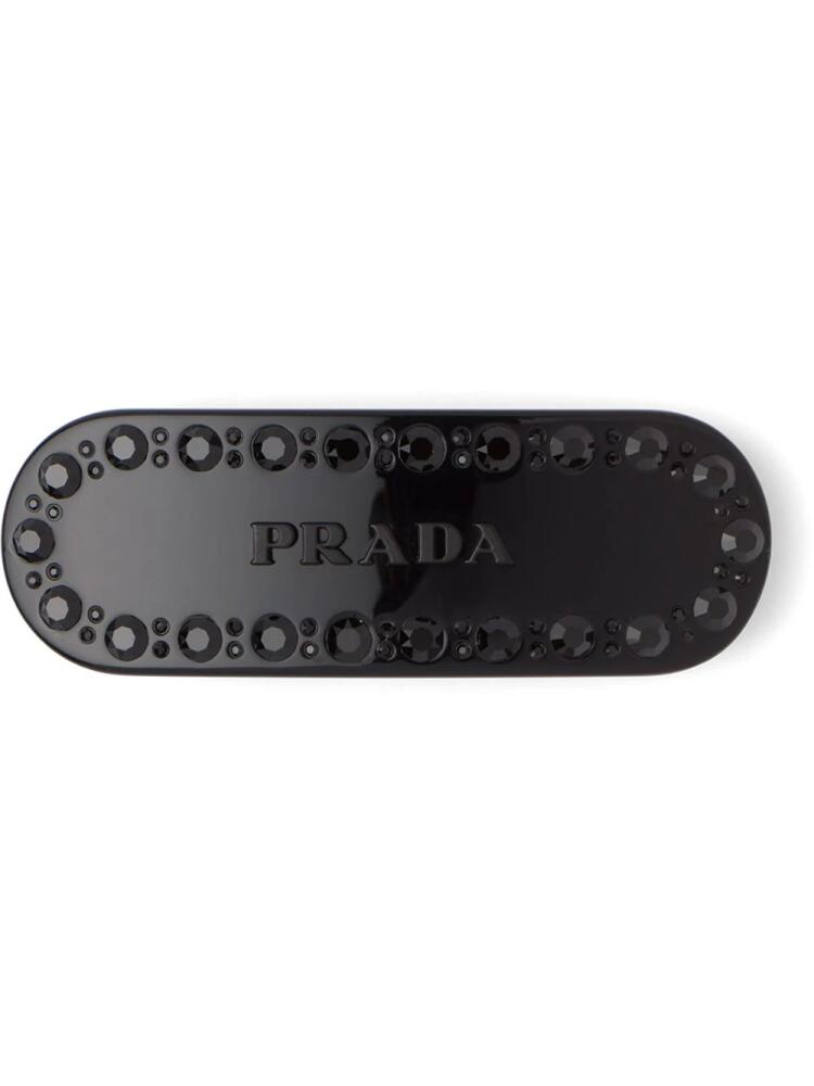 Prada crystal-embellished hair clip - Black Cover