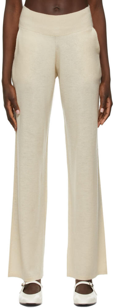 Frenckenberger Beige Cashmere Wide-Leg Lounge Pants Cover