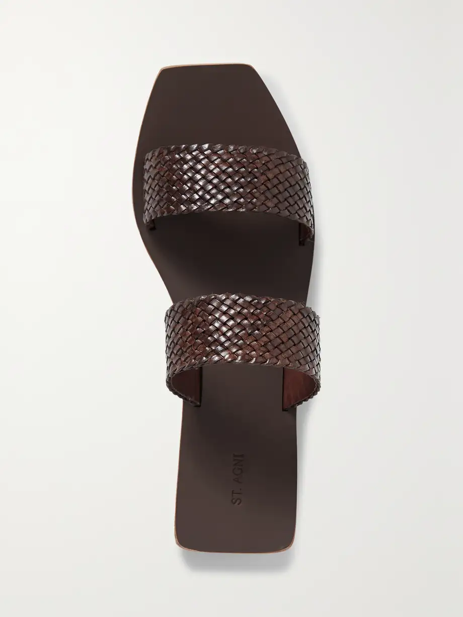 ST. AGNI - + Net Sustain Clea Woven Leather Slides - Brown Cover