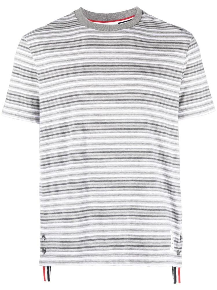 Thom Browne striped cotton T-shirt - Grey Cover