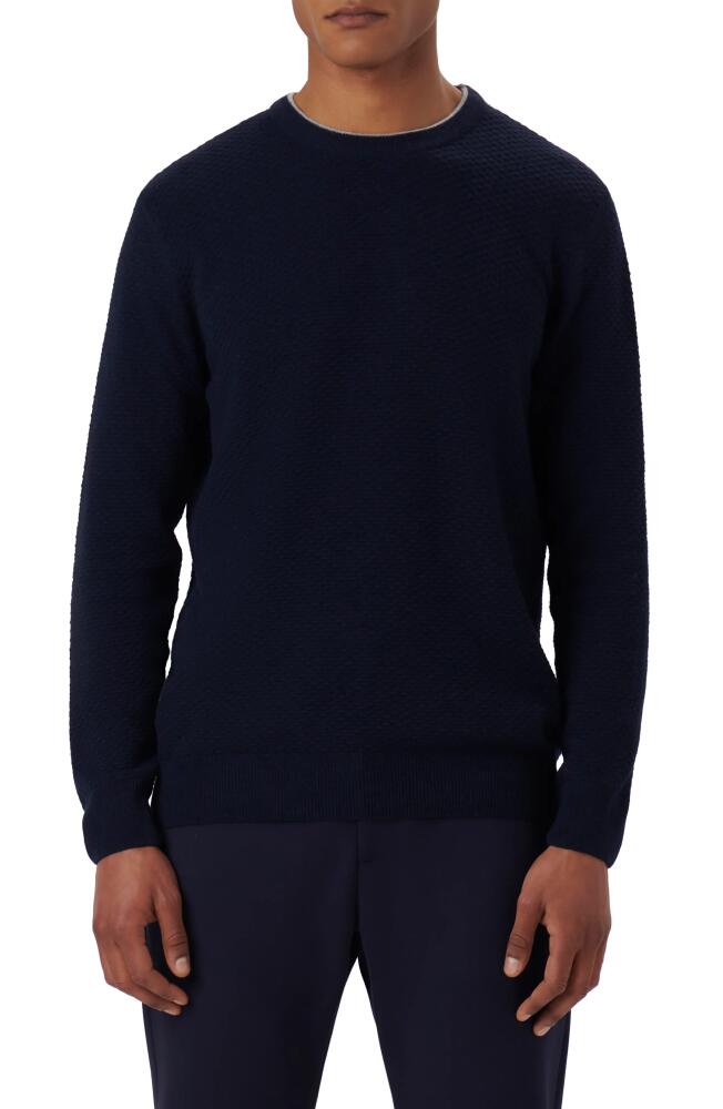 Bugatchi Merino Wool & Cashmere Blend Waffle Stitch Sweater in Navy Cover