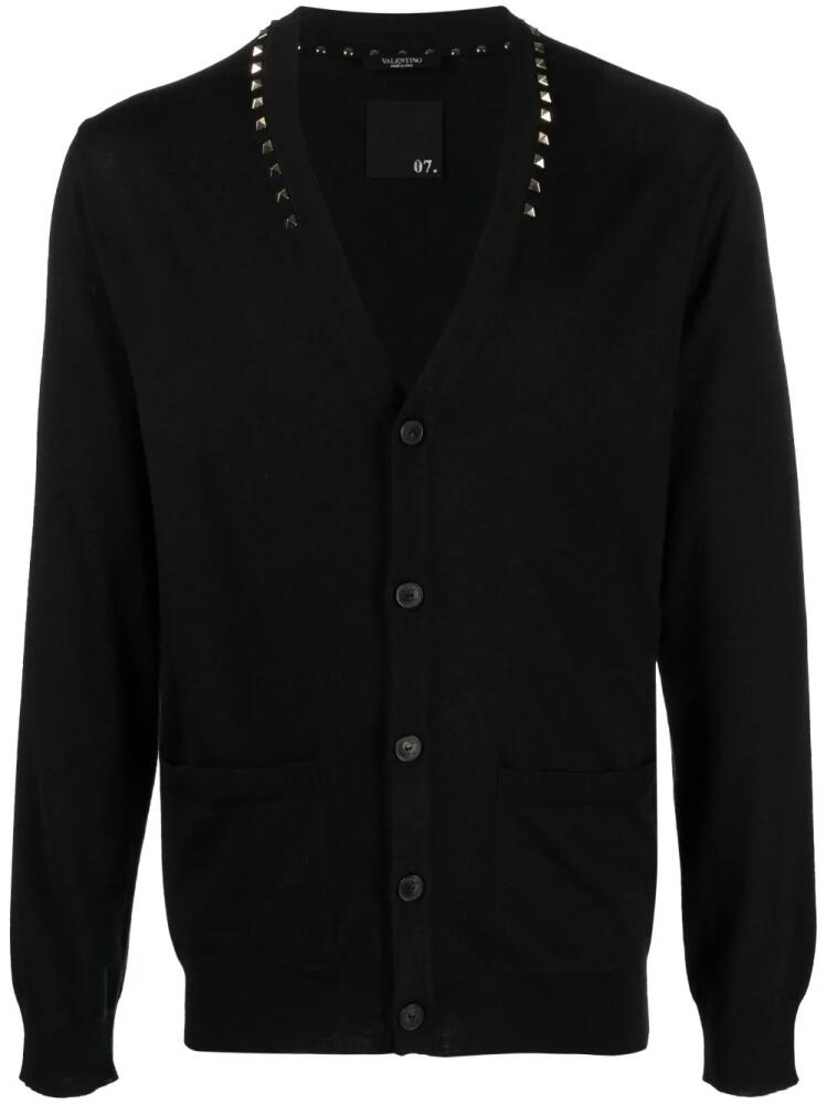 Valentino Garavani Rockstud-embellished wool cardigan - Black Cover