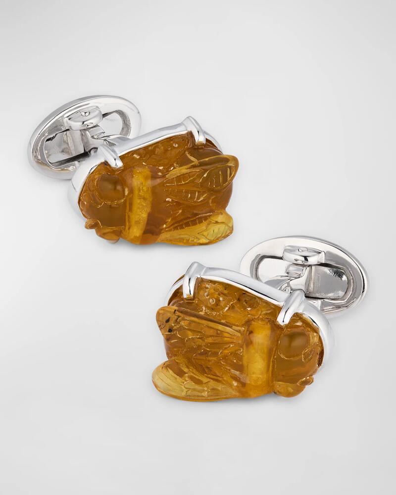 Jan Leslie Men's Carved Amber Bees Cufflinks Cover